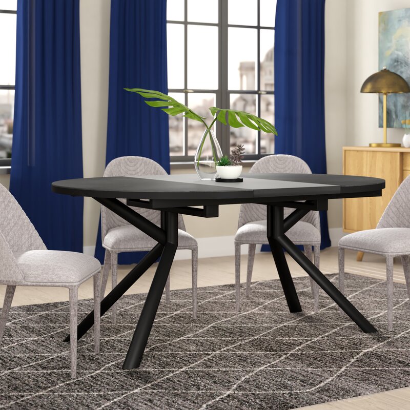 Orren Ellis Meadowbrook Round Extendable  Dining  Table  